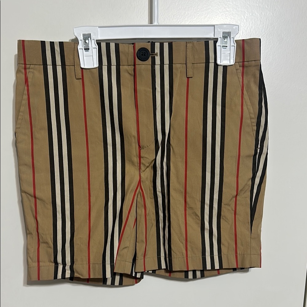 Burberry Kids - Striped Tan and Black Shorts